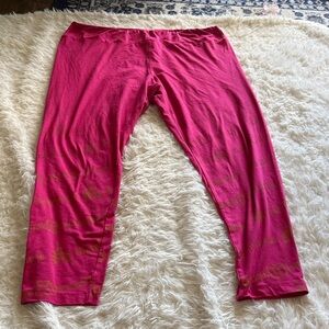 Disney Hot Pink WDW Castle Ombré Leggings Women’s XL